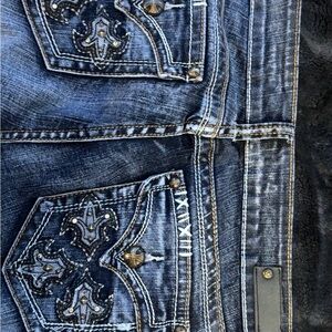 Antique Rivet Blue Denim with Gold Accents